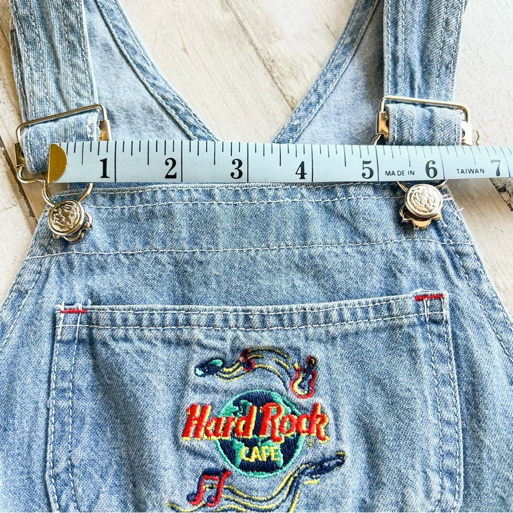 Vintage Y2K Hard Rock Cafe Save The Planet Denim Shortalls Kids Boys Sz 6 (read) - Picture 14 of 14